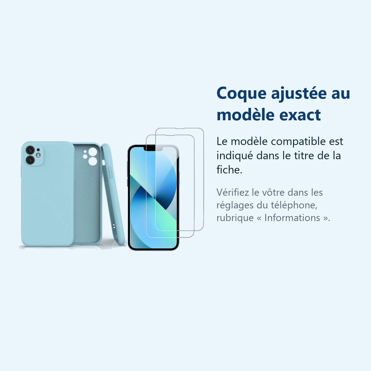 Accessoire ajusté au modèle exact – Coque Silicone Pour iPhone 12 / iPhone 12 Pro Couleur Bleu Protection Objectif Appareil P