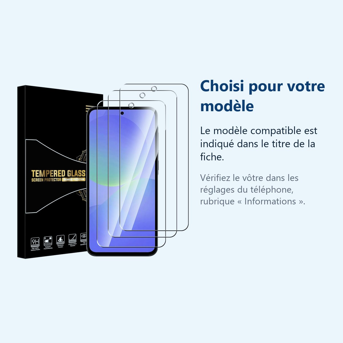 Accessoire ajusté au modèle exact – Verres Trempes X3 Pour Samsung Galaxy A37 5G