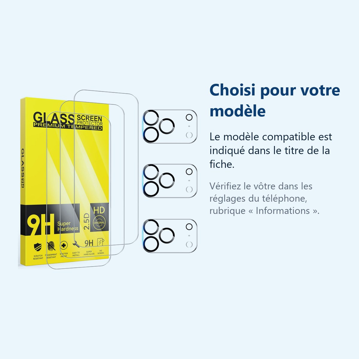 Accessoire ajusté au modèle exact – Verre Trempe et Protection Camera Arriere Transparent X3 Pour iPhone 17 Pro