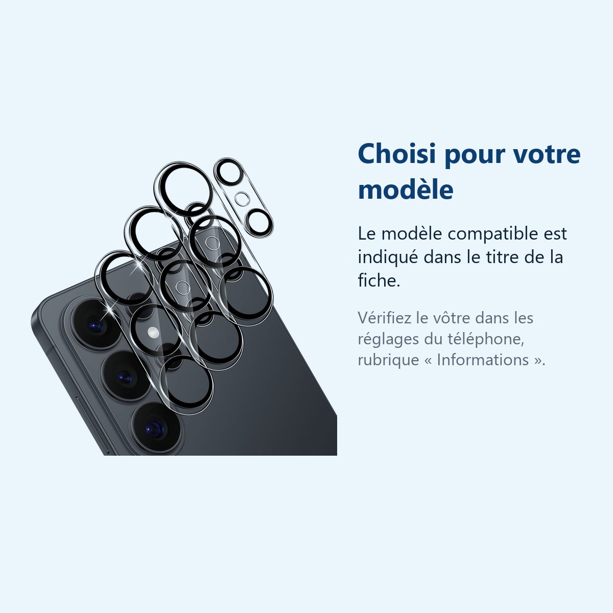 Accessoire ajusté au modèle exact – Verres Protection Camera Arriere Transparent X3 Pour Samsung Galaxy S26 Ultra