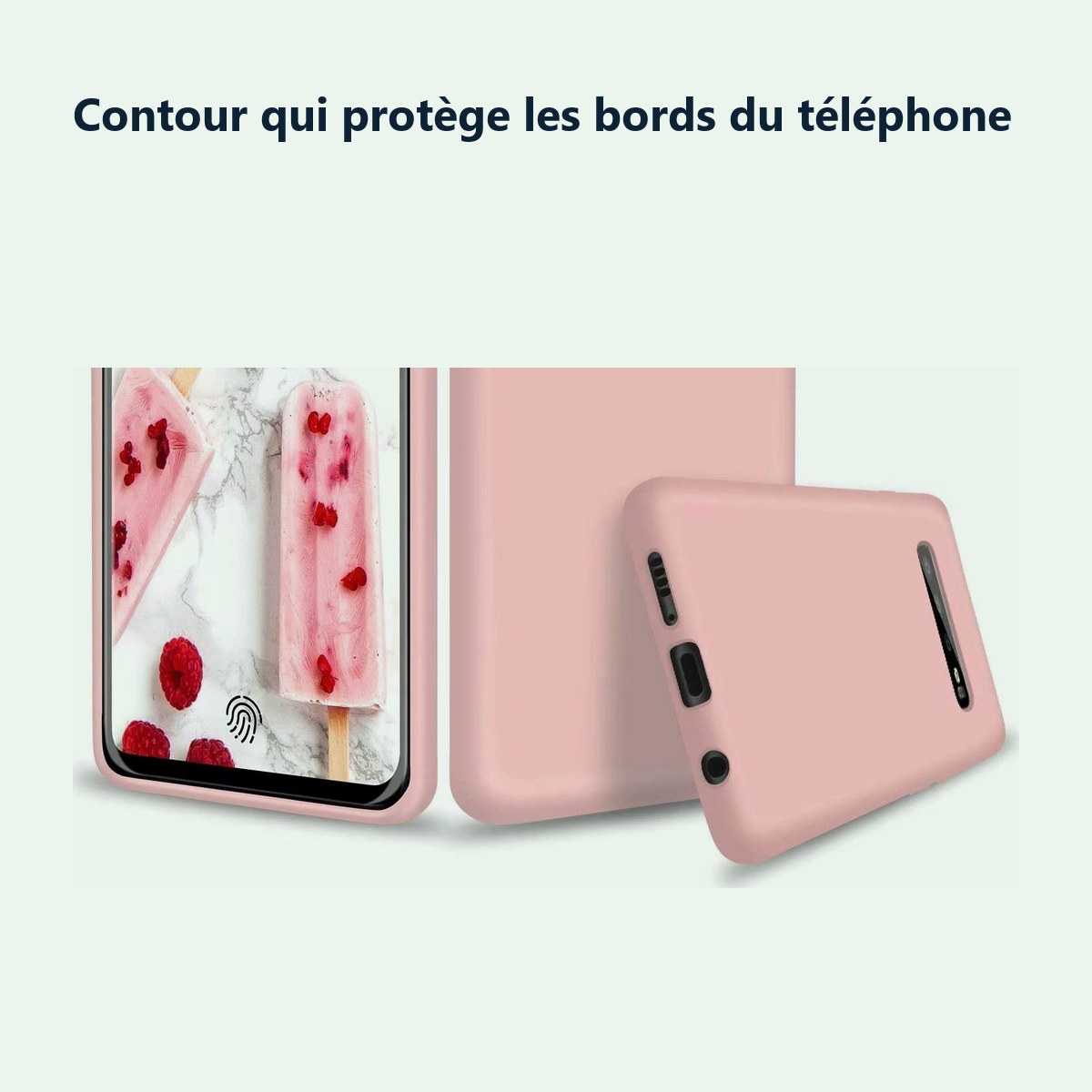 Contour qui protège les bords – Coque Silicone Pour Samsung S10 Plus Couleur Rose Haute Protection