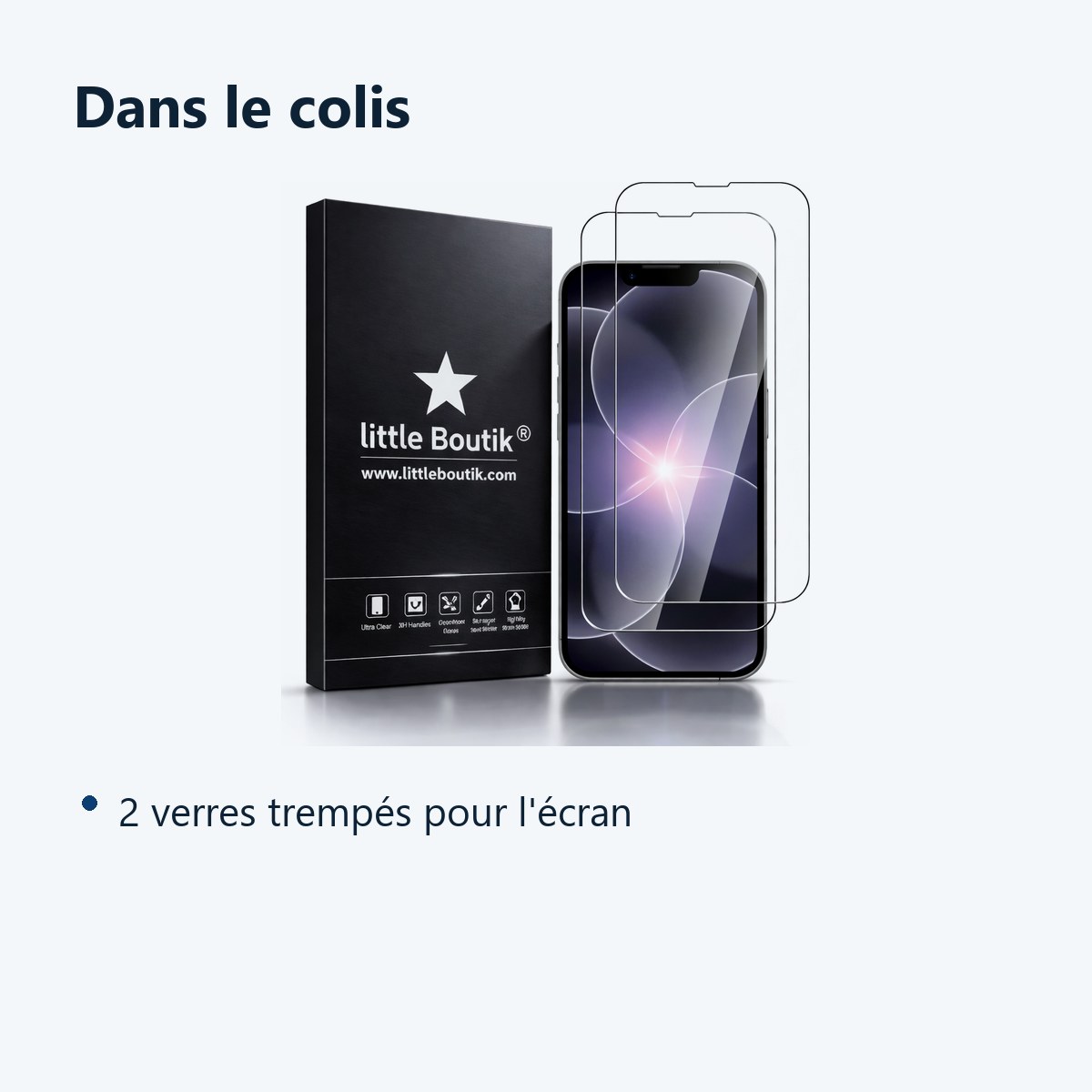 Contenu du colis – Verres Trempes X2 Pour iPhone 17e