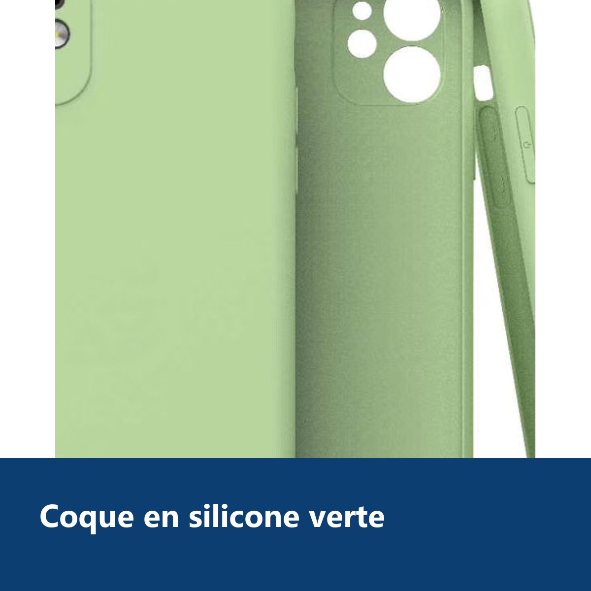 Vue de détail – Coque Silicone Pour iPhone 11 Couleur Vert Protection Objectif Appareil Photo