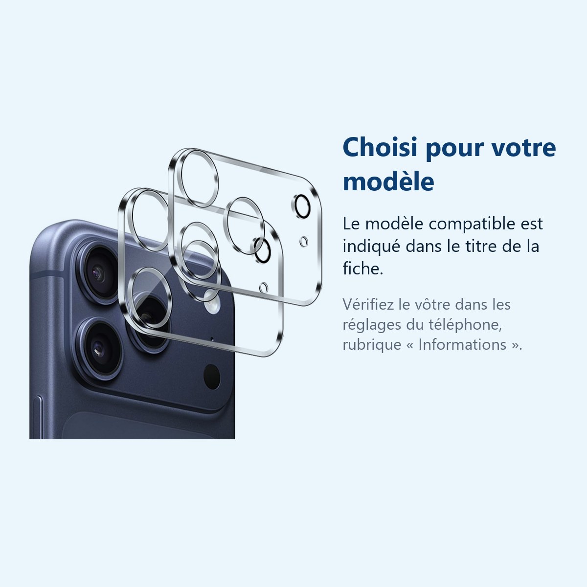 Accessoire ajusté au modèle exact – Verres Protection Camera Arriere Transparent X2 Pour iPhone 17 Pro Max