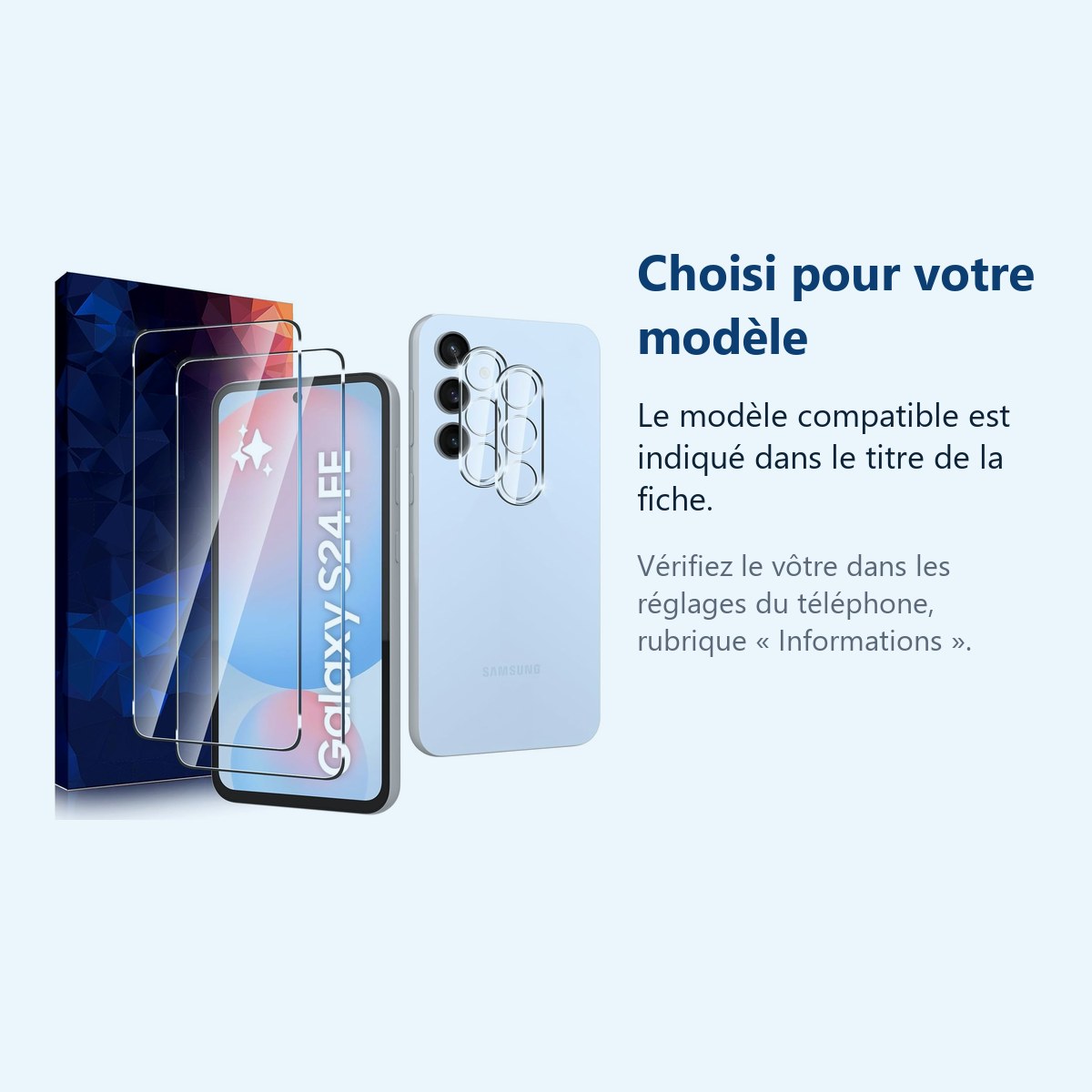 Accessoire ajusté au modèle exact – Verres Trempes et Protections Camera Arriere Transparent X2 Pour Samsung Galaxy S24 FE