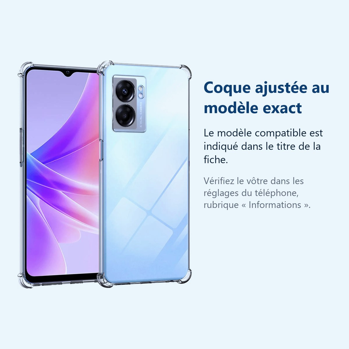 Accessoire ajusté au modèle exact – Coque Silicone Angles Renforces Pour Oppo A77 5G / A57 5G