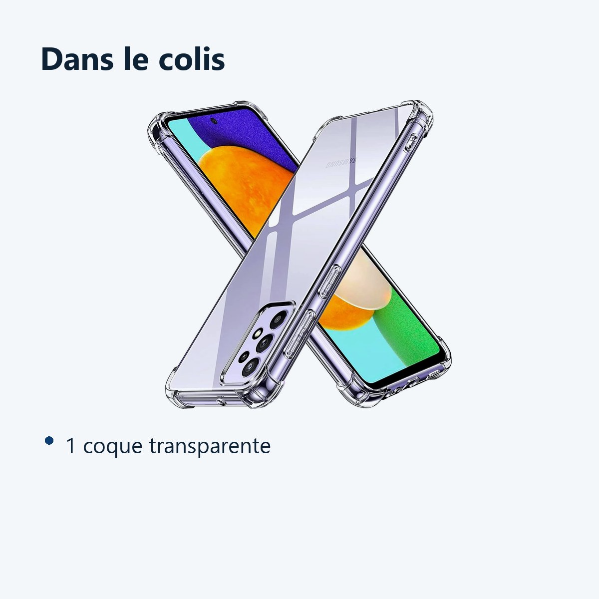 Contenu du colis – Coque Silicone Transparente Angles Renforces Pour Samsung A33 5G