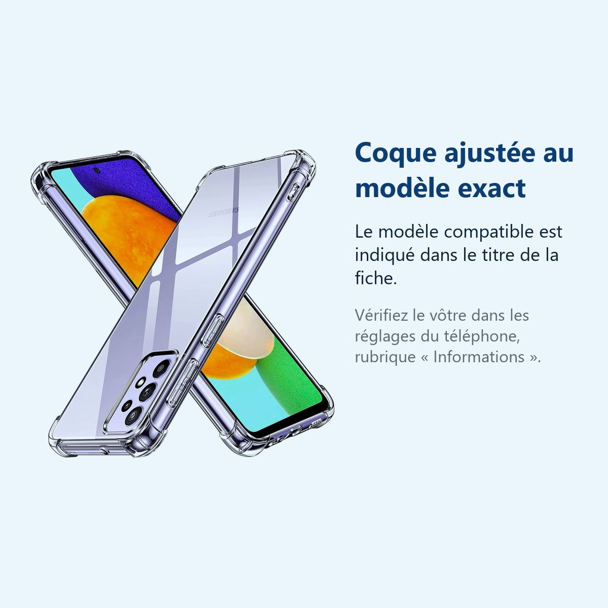 Accessoire ajusté au modèle exact – Coque Silicone Transparente Angles Renforces Pour Samsung A33 5G