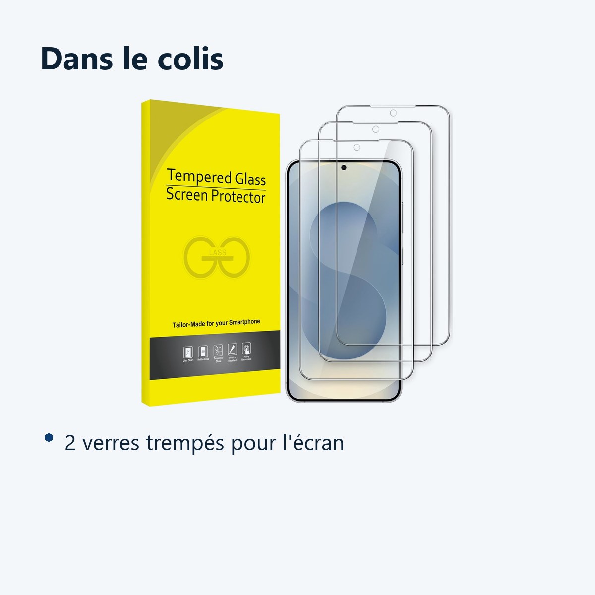 Contenu du colis – Verres Trempes X3 Pour Samsung Galaxy S25