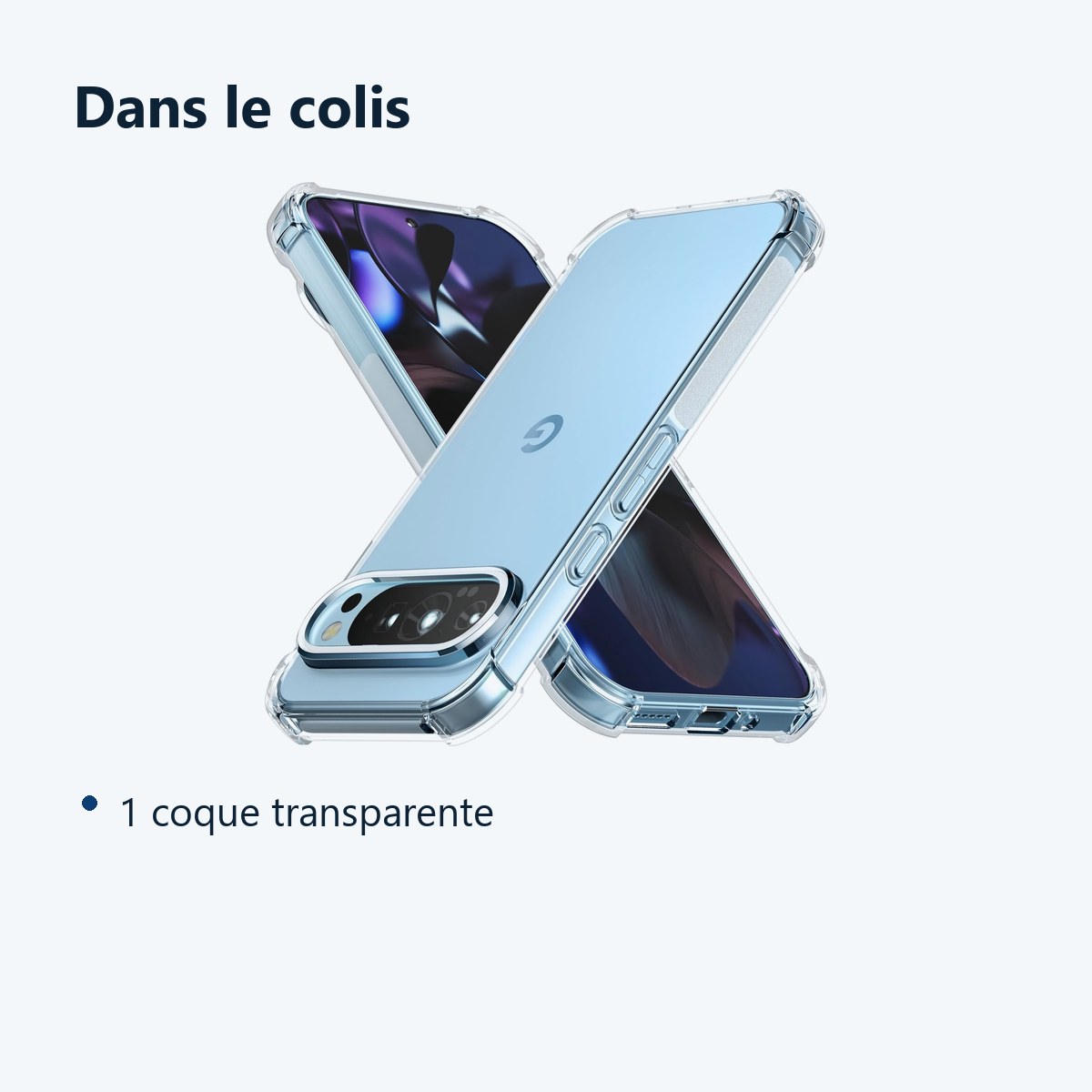 Contenu du colis – Coque Silicone Transparente Angles Renforces Pour Google Pixel 9 / Pixel 9 Pro