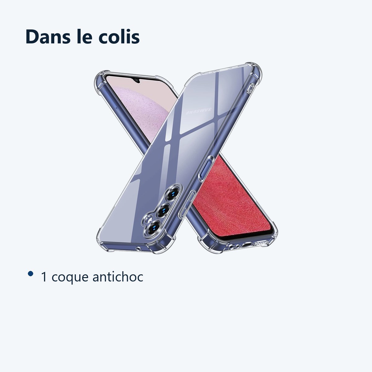 Contenu du colis – Coque antichoc pour Samsung Galaxy A14 4G/5G (6,6 pouces)