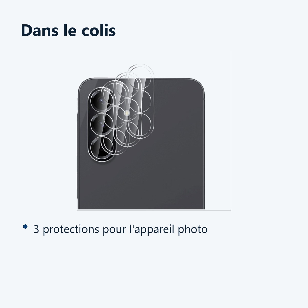 Contenu du colis – Verres Protection Camera Arriere Transparent X3 Pour Samsung Galaxy A56