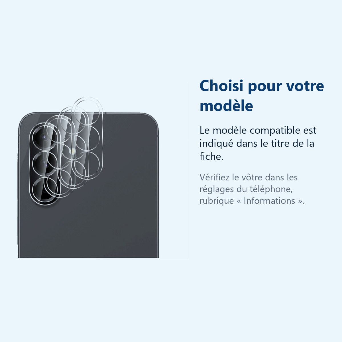 Accessoire ajusté au modèle exact – Verres Protection Camera Arriere Transparent X3 Pour Samsung Galaxy A56