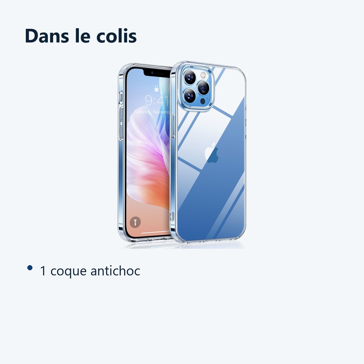 Contenu du colis – Coque antichoc pour iPhone 12 Pro Max (6,7 pouces)