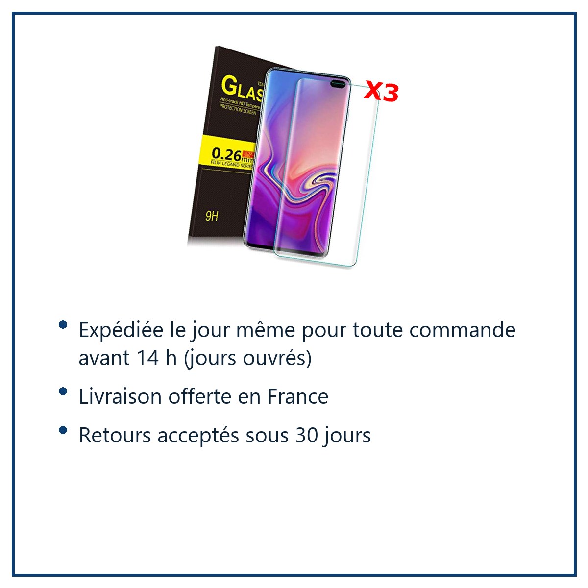 Expédition le jour même, livraison offerte, retours sous 30 jours – Verres Trempe Haute Resistance Pour Samsung S10Plus Pack
