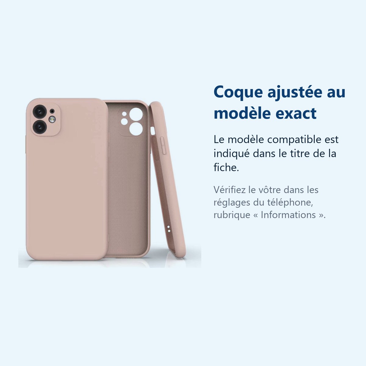 Accessoire ajusté au modèle exact – Coque Silicone Pour iPhone 11 Couleur Rose Protection Objectif Appareil Photo