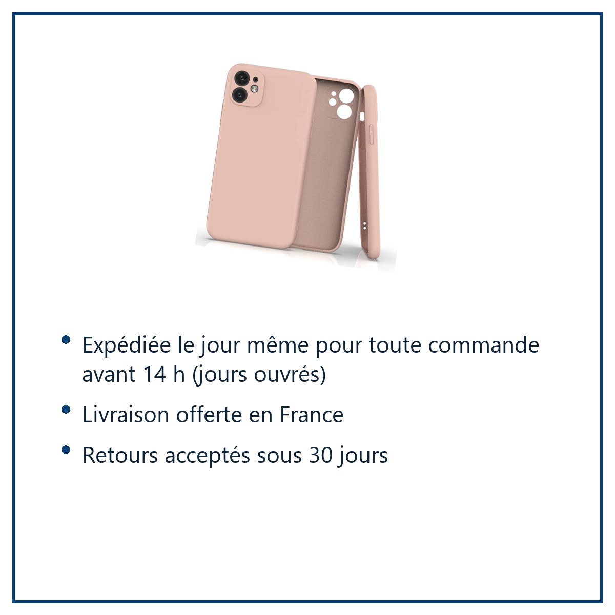 Expédition le jour même, livraison offerte, retours sous 30 jours – Coque Silicone Pour iPhone 11 Couleur Rose Protection Obj