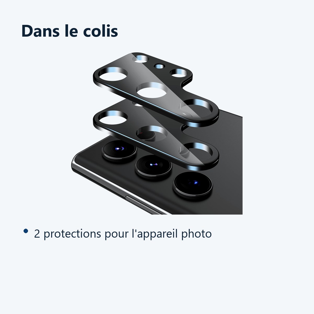 Contenu du colis – Verres Protection Camera Arriere X2 Pour Samsung Galaxy S23 Ultra