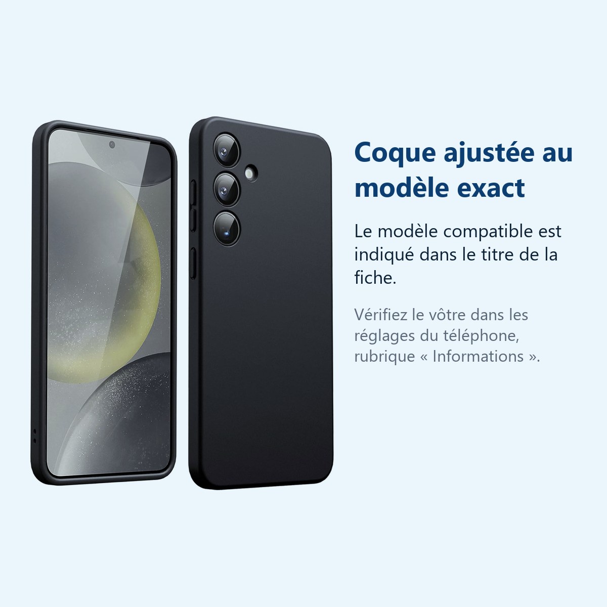 Accessoire ajusté au modèle exact – Coque Pour Samsung Galaxy S24 Plus Silicone Noir