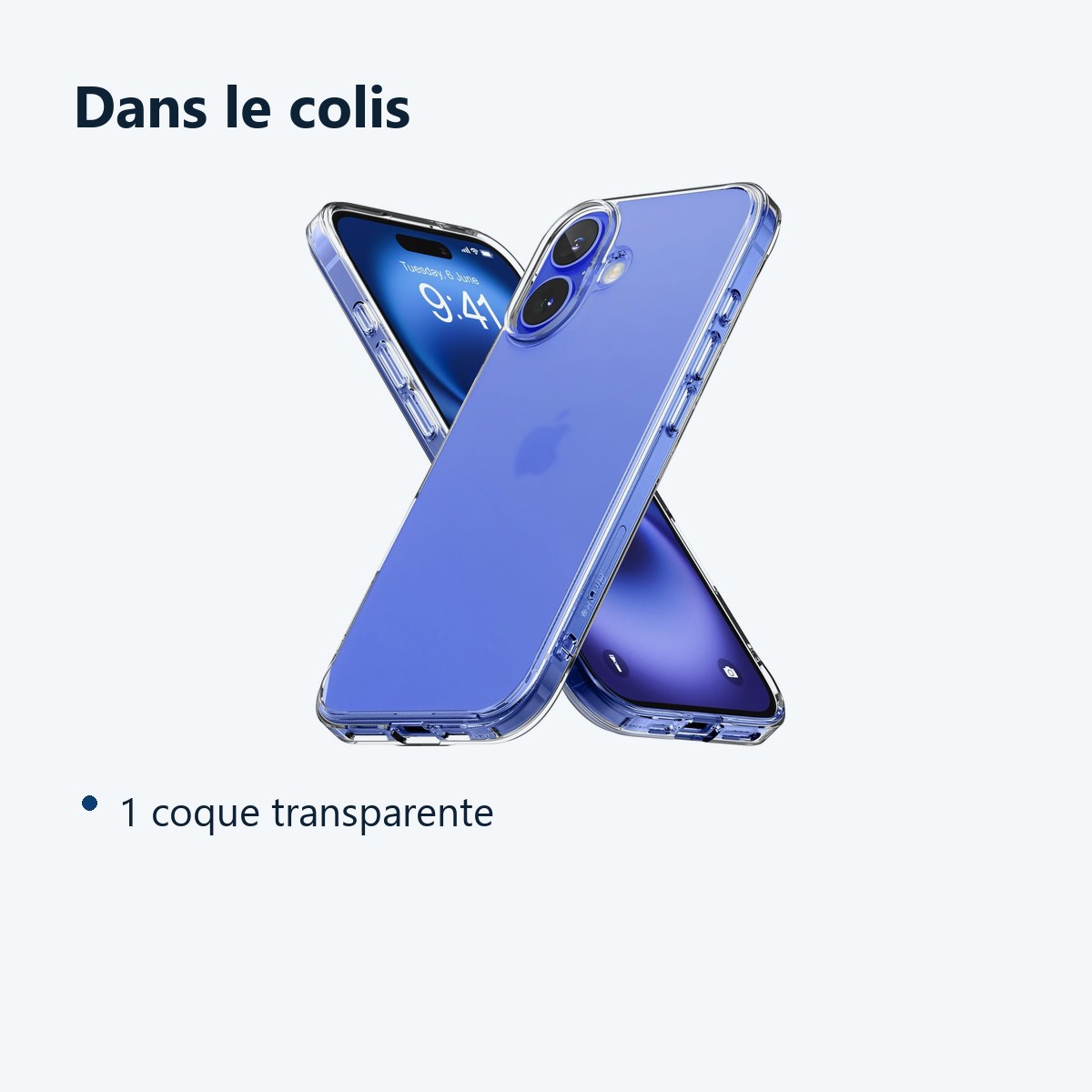 Contenu du colis – Coque Silicone Transparente Pour iPhone 16 Plus