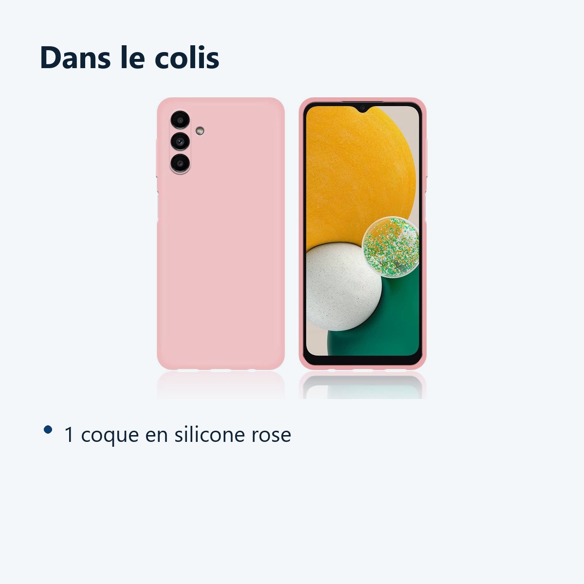 Contenu du colis – Coque Silicone Rose Pour Samsung A04S / A13 5G