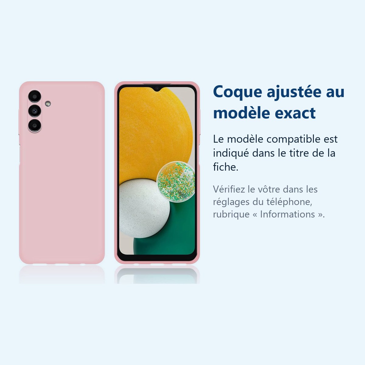 Accessoire ajusté au modèle exact – Coque Silicone Rose Pour Samsung A04S / A13 5G