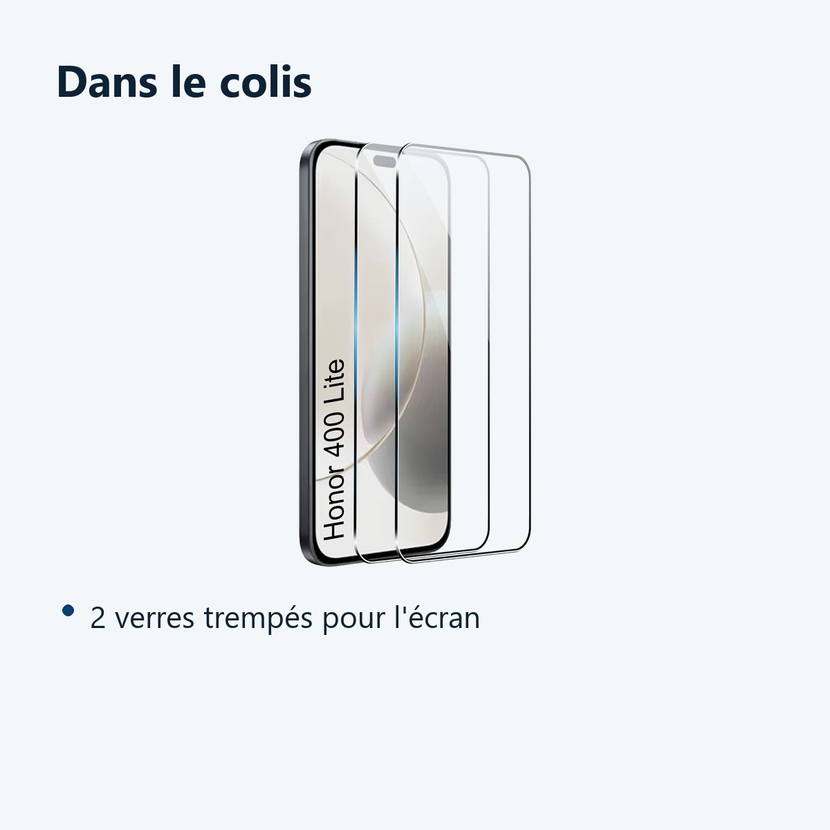 Contenu du colis – Verres Trempes X2 Pour Honor 400 Lite