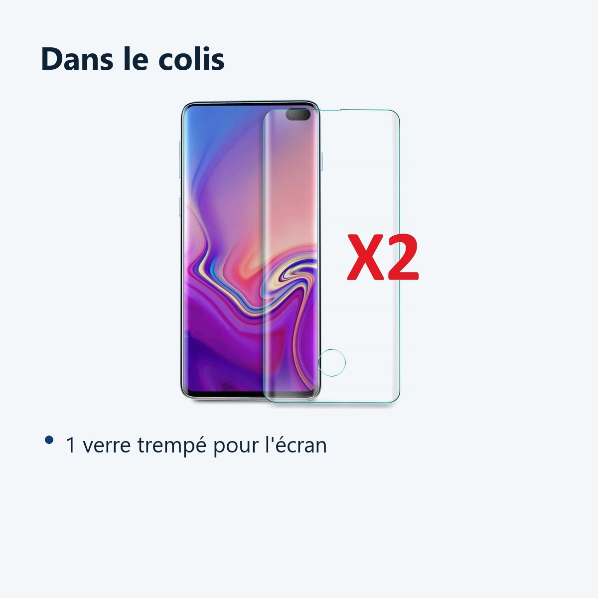 Contenu du colis – X2 Verre trempé Incurvé Samsung Galaxy S10 Plus Couverture Complète Protection Ecran Protecteur décran Ul