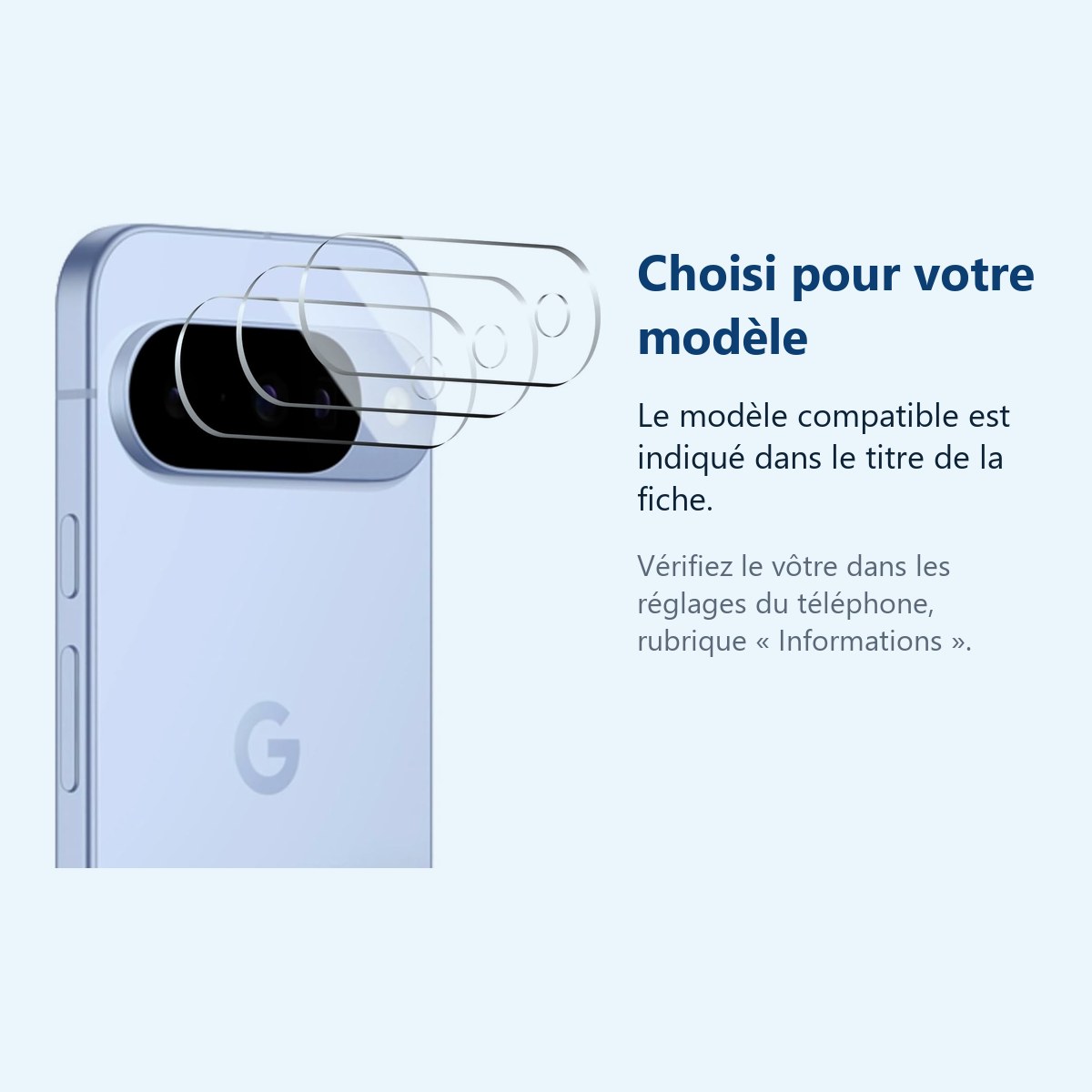 Accessoire ajusté au modèle exact – Verres Protection Camera Arriere X3 Pour Pixel 10