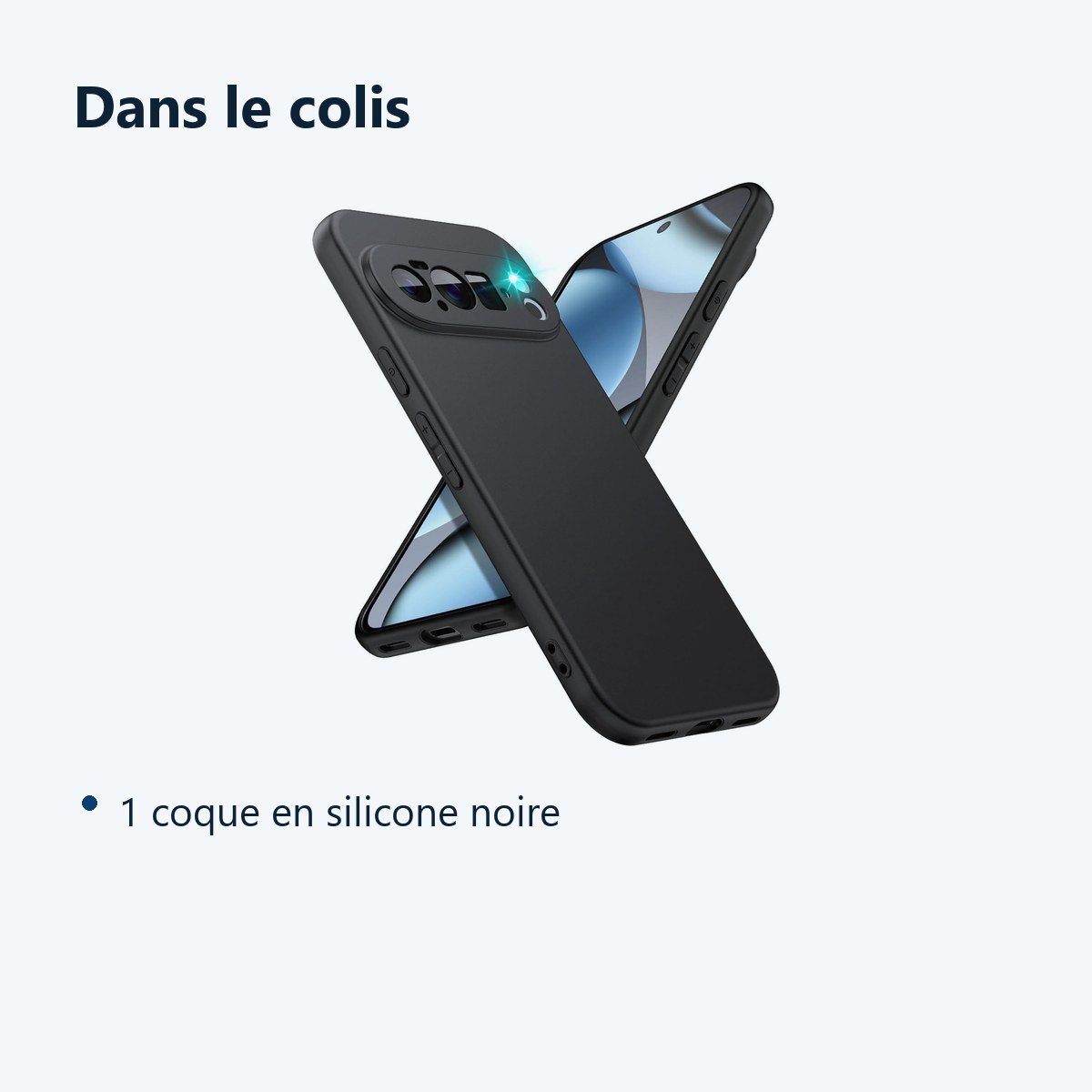 Contenu du colis – Coque Silicone Noir Pour Google Pixel 10 Pro