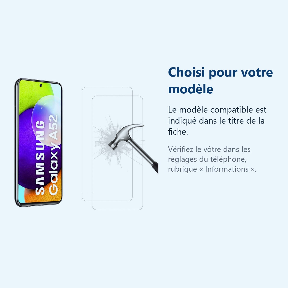 Accessoire ajusté au modèle exact – Verres Trempe X2 Pour Samsung A52 4G/5G