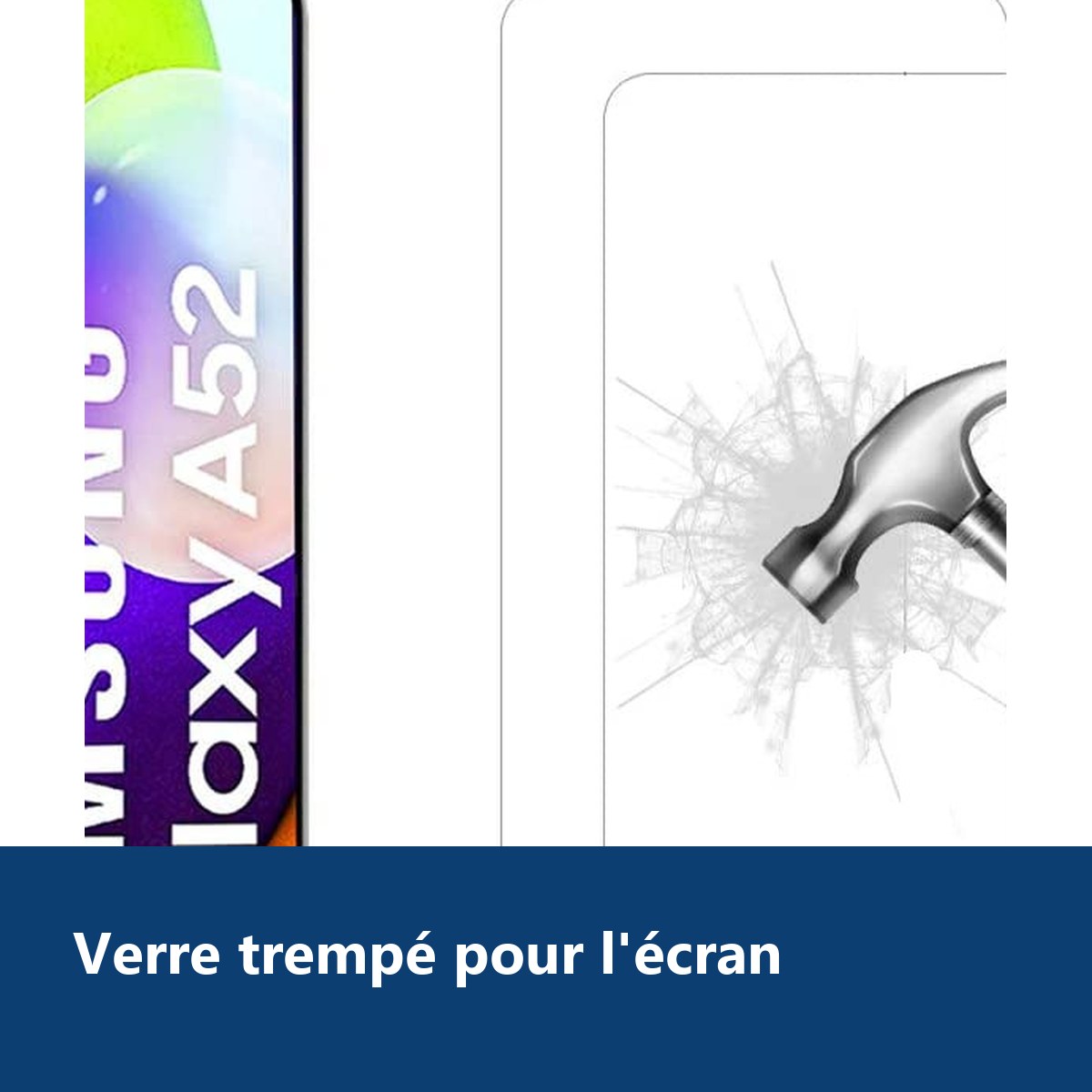 Vue de détail – Verres Trempe X2 Pour Samsung A52 4G/5G