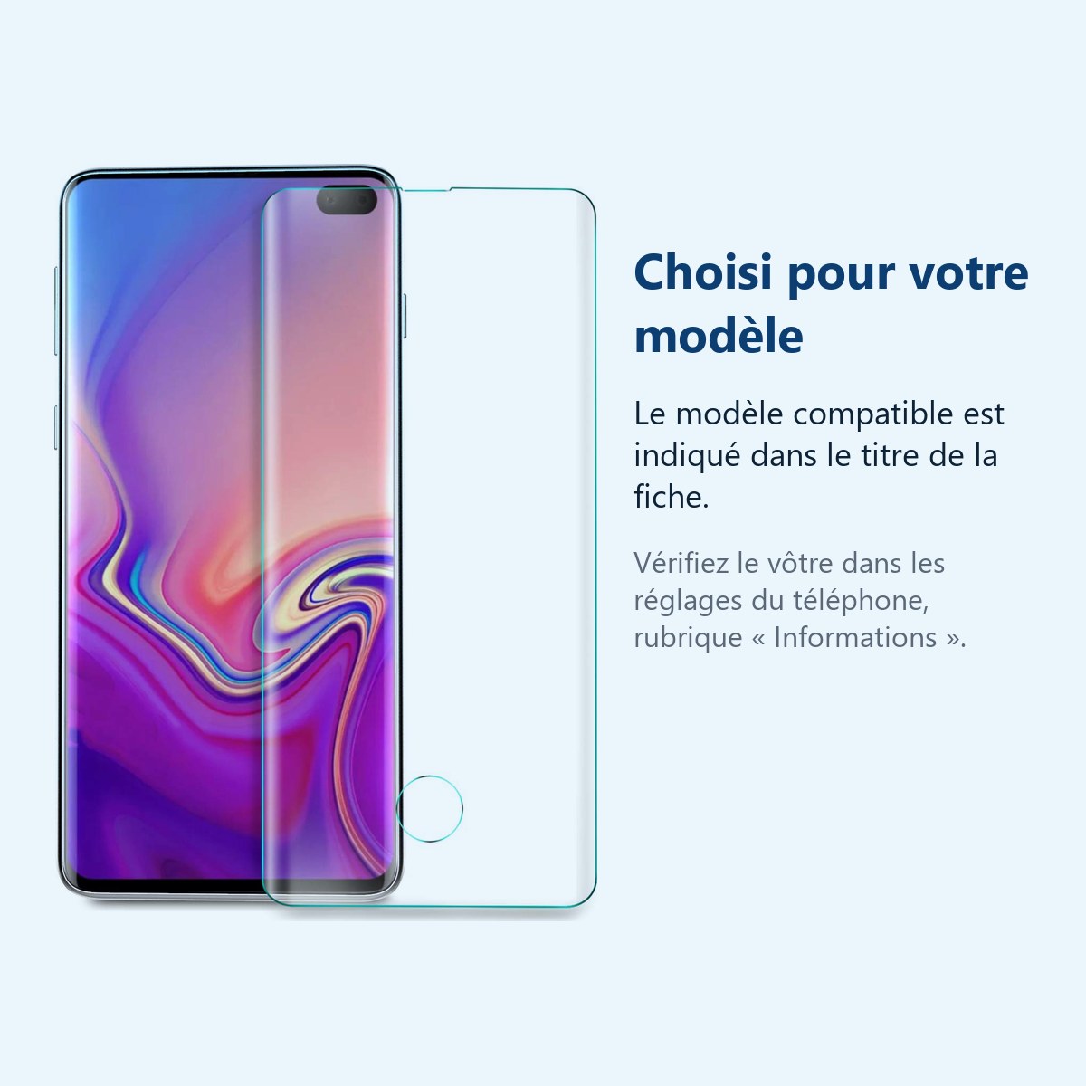 Accessoire ajusté au modèle exact – Verre trempé Incurvé Samsung Galaxy S10 Plus Couverture Complète Protection Ecran Protect