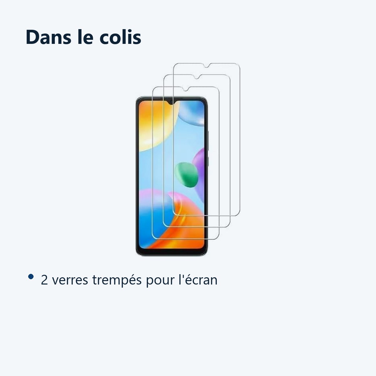 Contenu du colis – Verres Trempes X3 Pour Xiaomi Redmi 13C / Poco C65