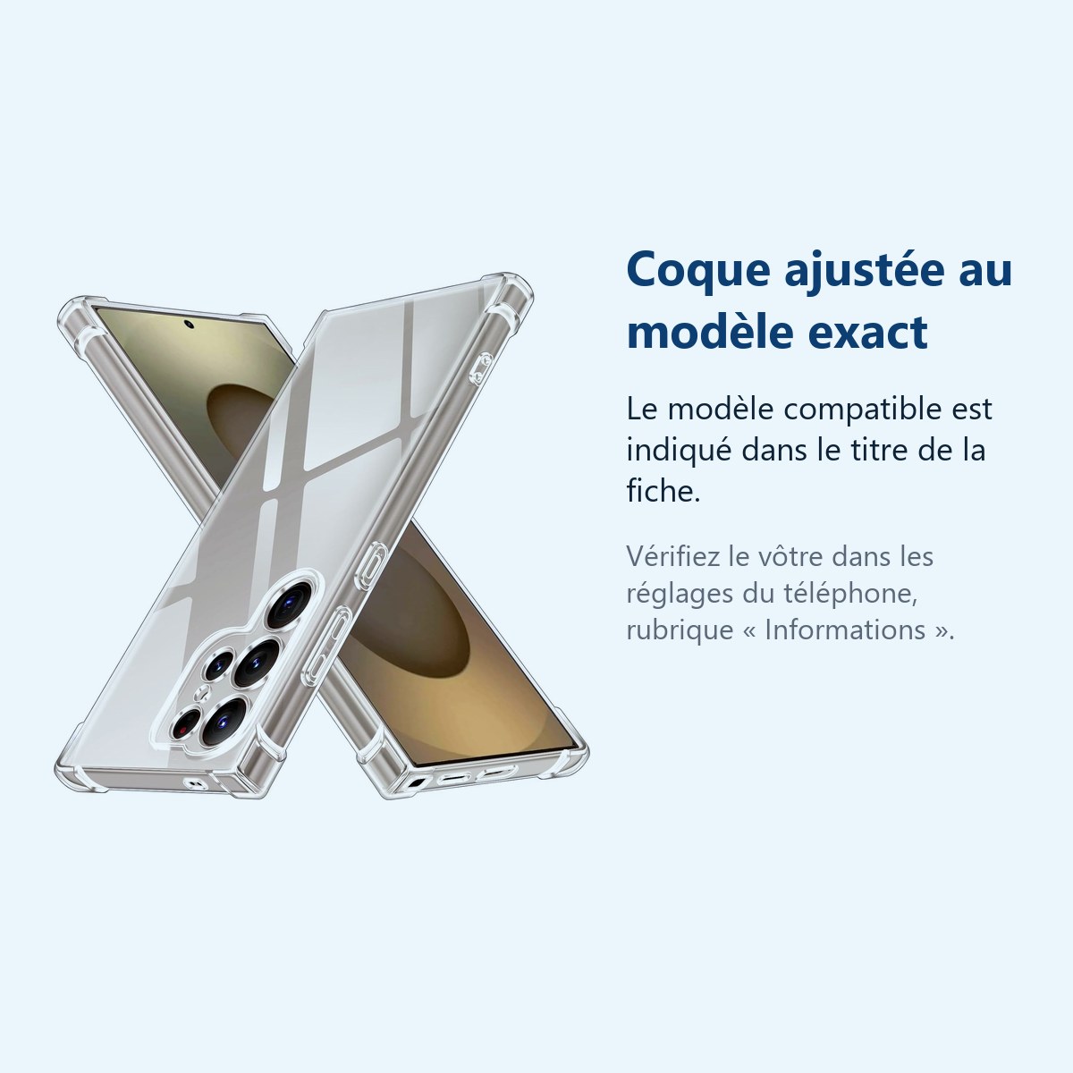 Accessoire ajusté au modèle exact – Coque Pour Samsung Galaxy S25 Ultra Silicone Transparente Angles Renforces