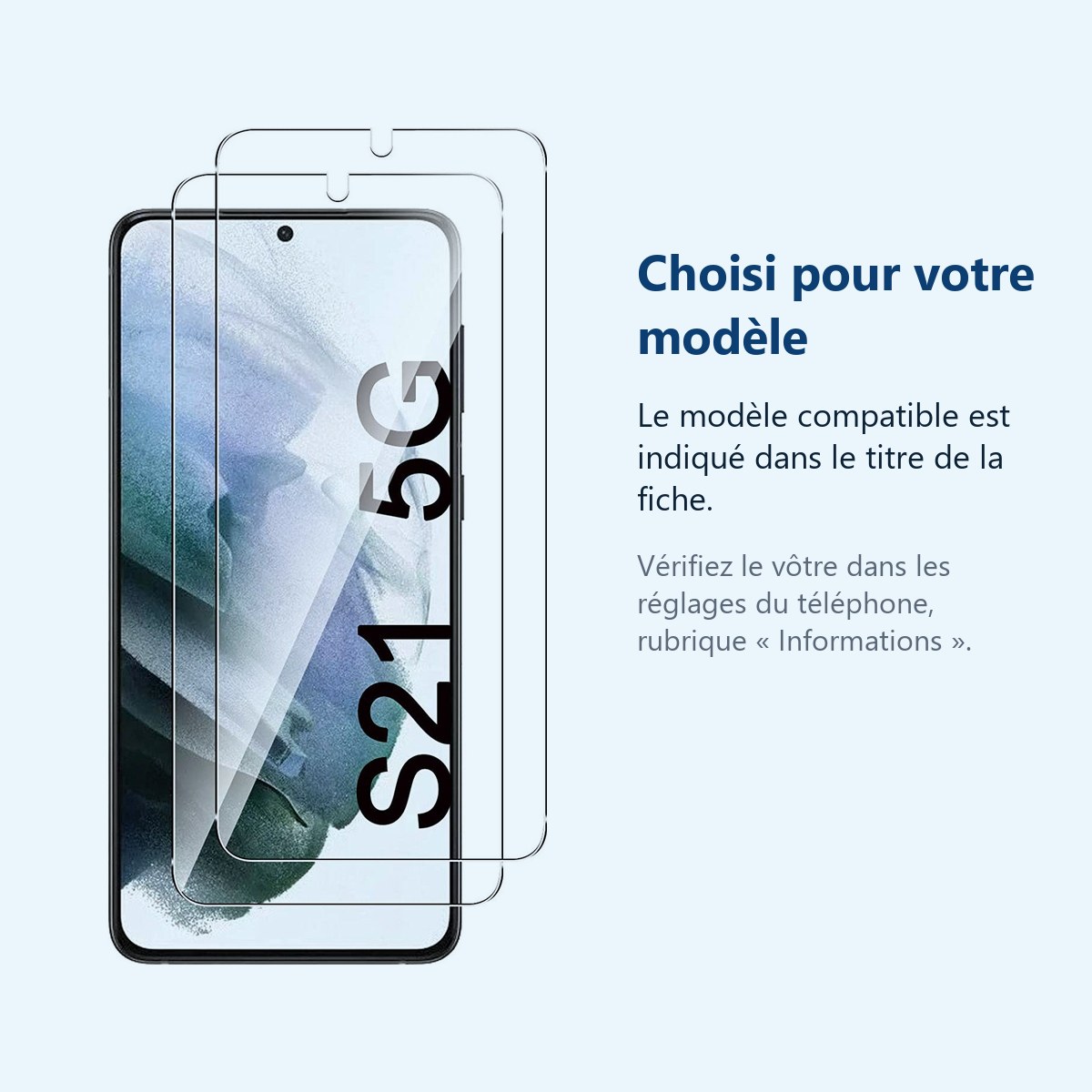 Accessoire ajusté au modèle exact – Verres Trempes X2 Pour Samsung Galaxy S21 5G