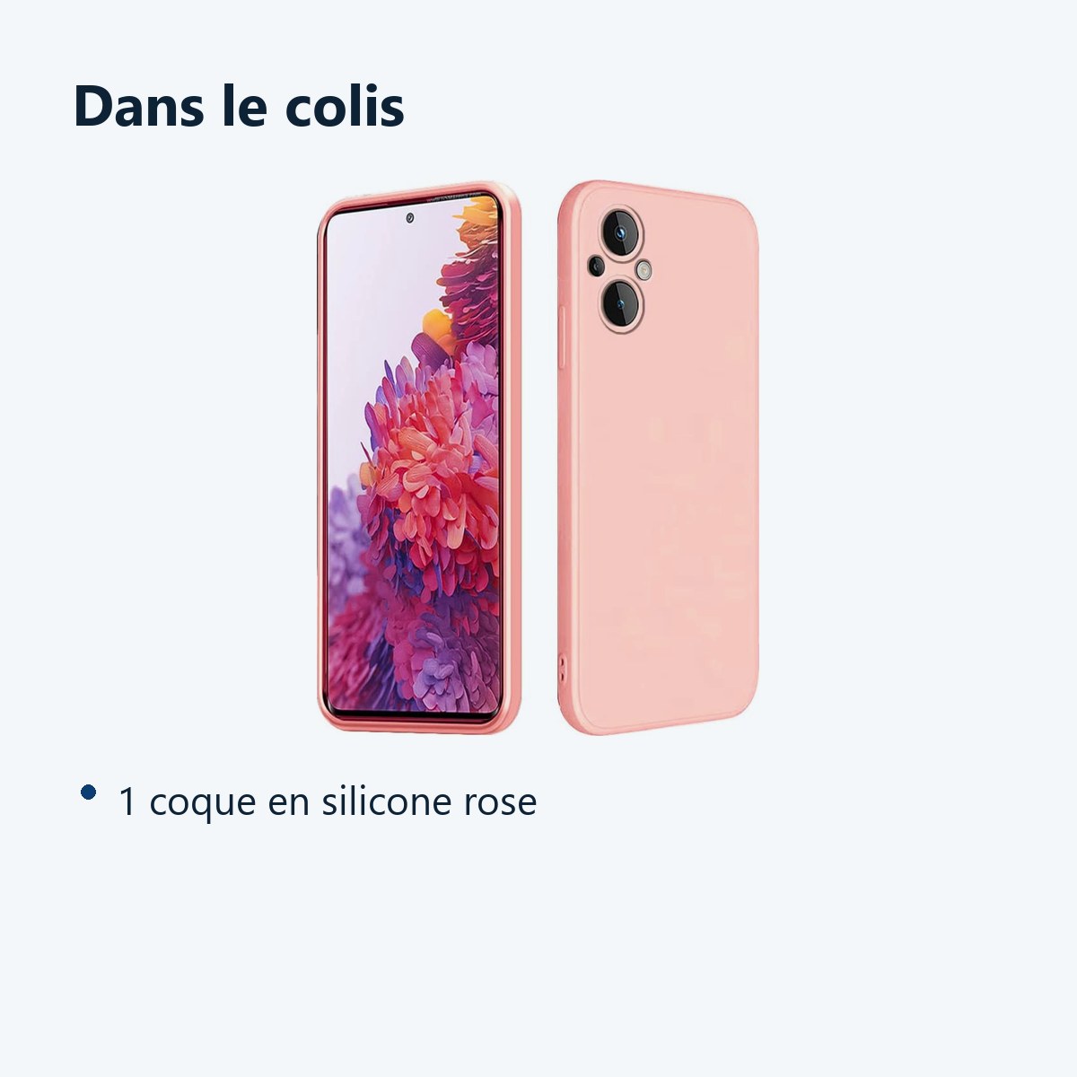 Contenu du colis – Coque Silicone Couleur Rose Pour Oppo Reno 8 Lite 5G