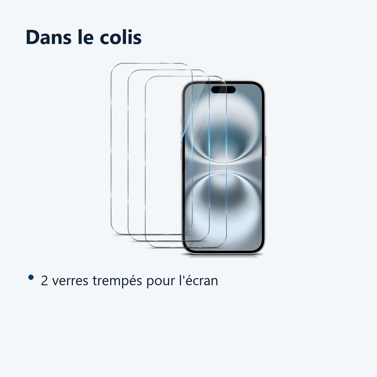 Contenu du colis – Verres Trempes X3 Pour iPhone 16 Plus