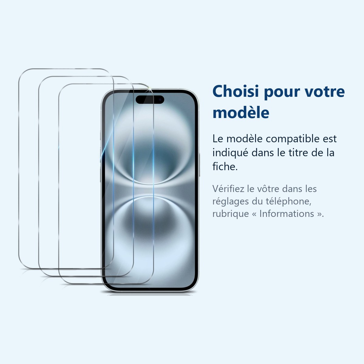Accessoire ajusté au modèle exact – Verres Trempes X3 Pour iPhone 16 Plus