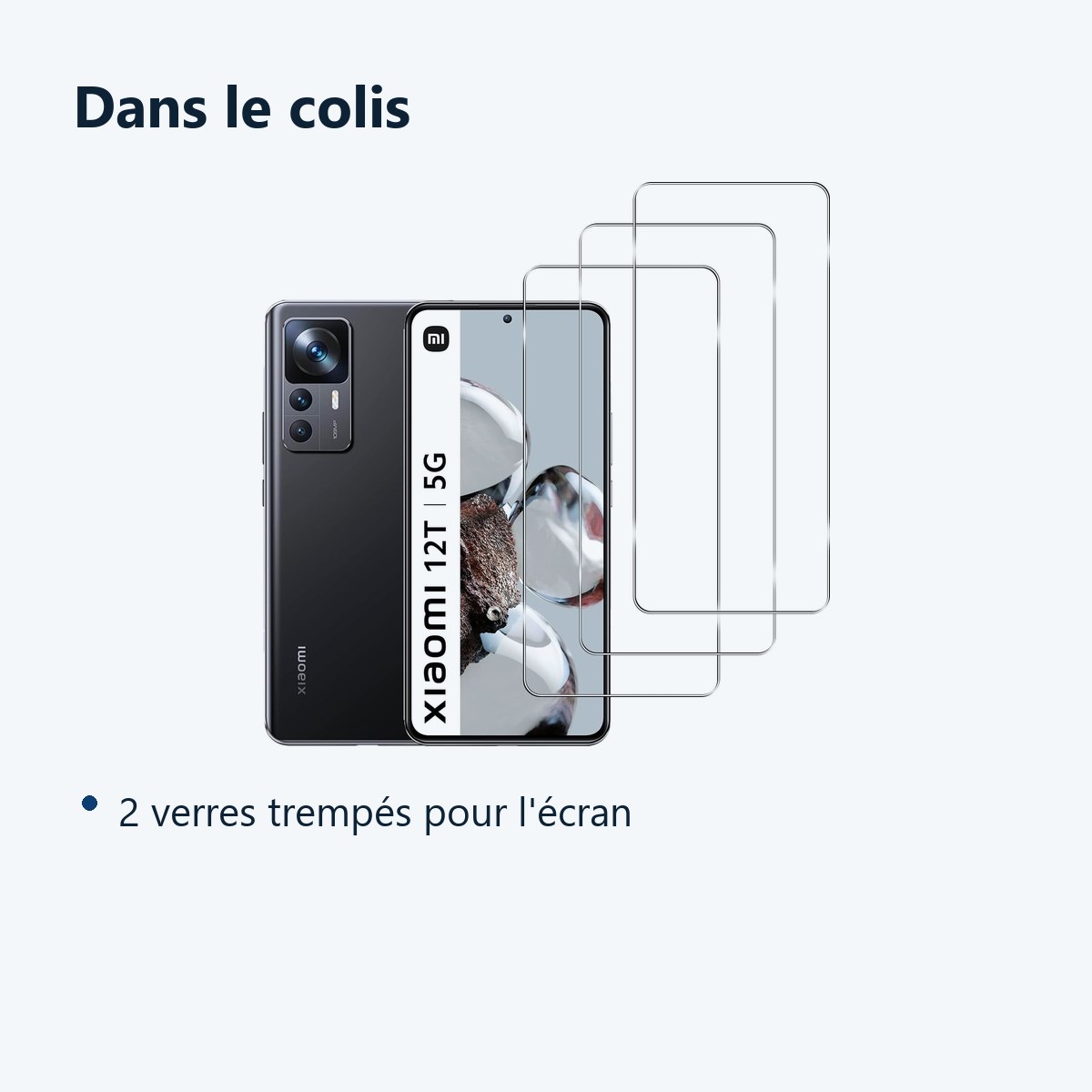 Contenu du colis – X3 Verres Trempes X3 Pour Xiaomi 12T 5G