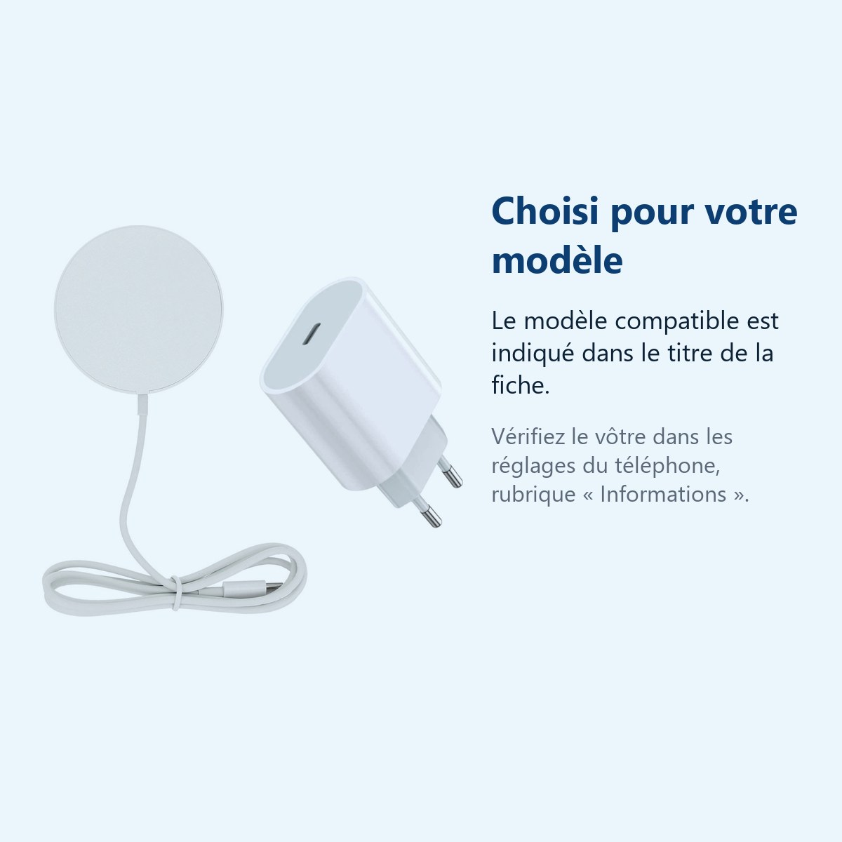 Accessoire ajusté au modèle exact – Pack Adaptateur Secteur 20W + Chargeur rapide a induction 15W pour Samsung Galaxy S23 /S2