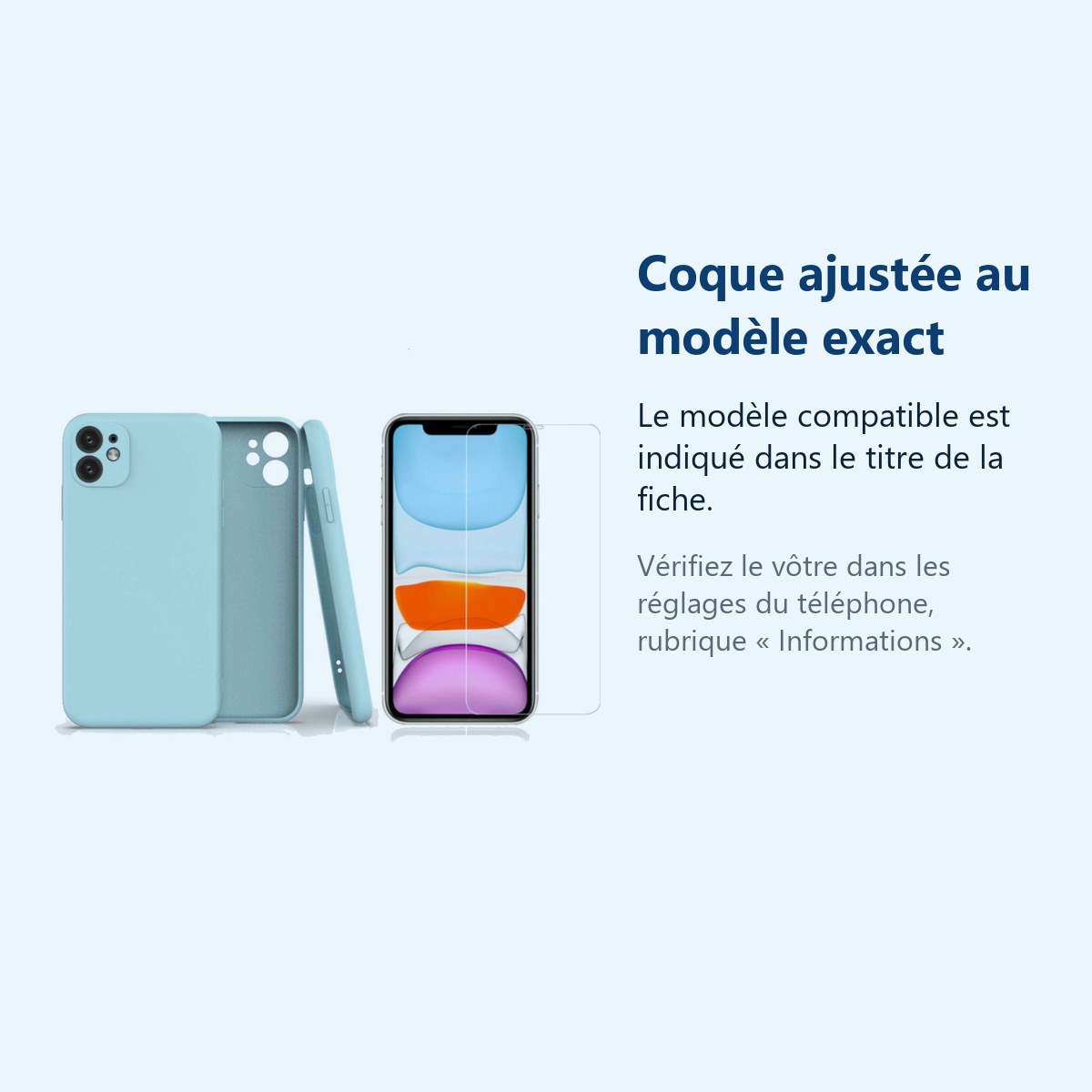 Accessoire ajusté au modèle exact – Coque Silicone Pour iPhone 12 / iPhone 12 Pro Couleur Bleu Protection Objectif Appareil P