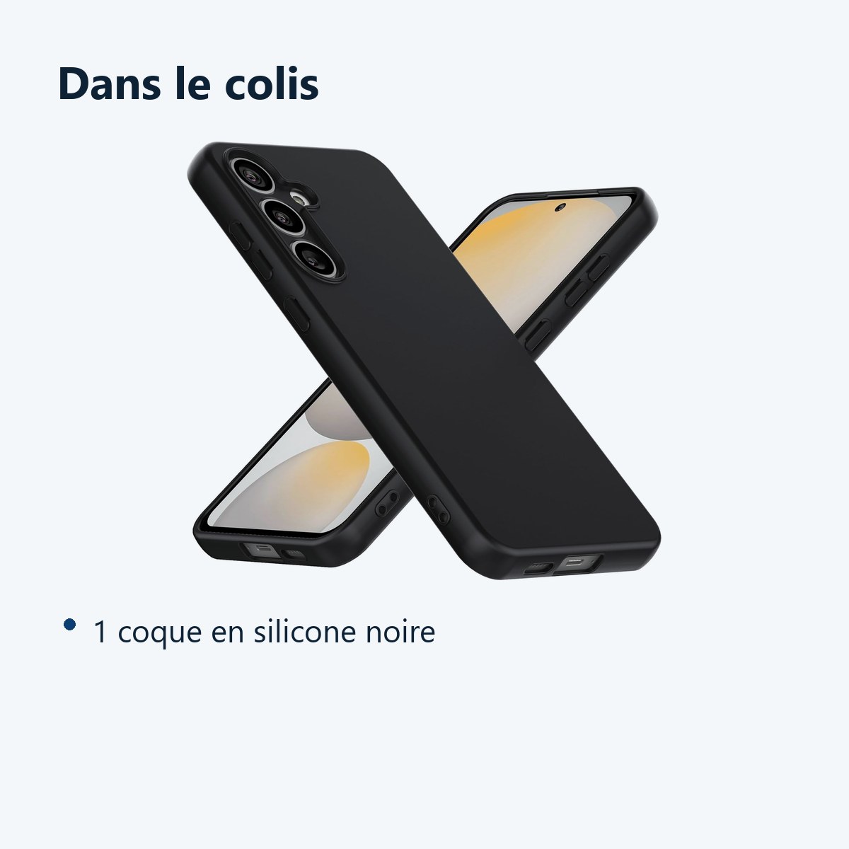 Contenu du colis – Coque Pour Samsung Galaxy S24 FE Silicone Noir