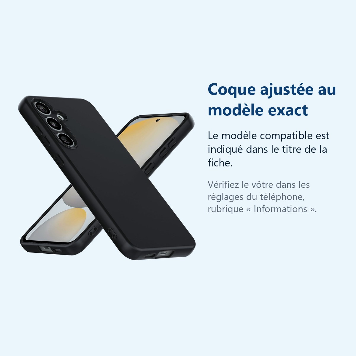 Accessoire ajusté au modèle exact – Coque Pour Samsung Galaxy S24 FE Silicone Noir