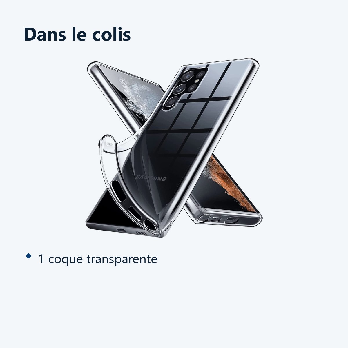 Contenu du colis – Coque Silicone Transparente Pour Samsung Galaxy S22 Ultra 5G