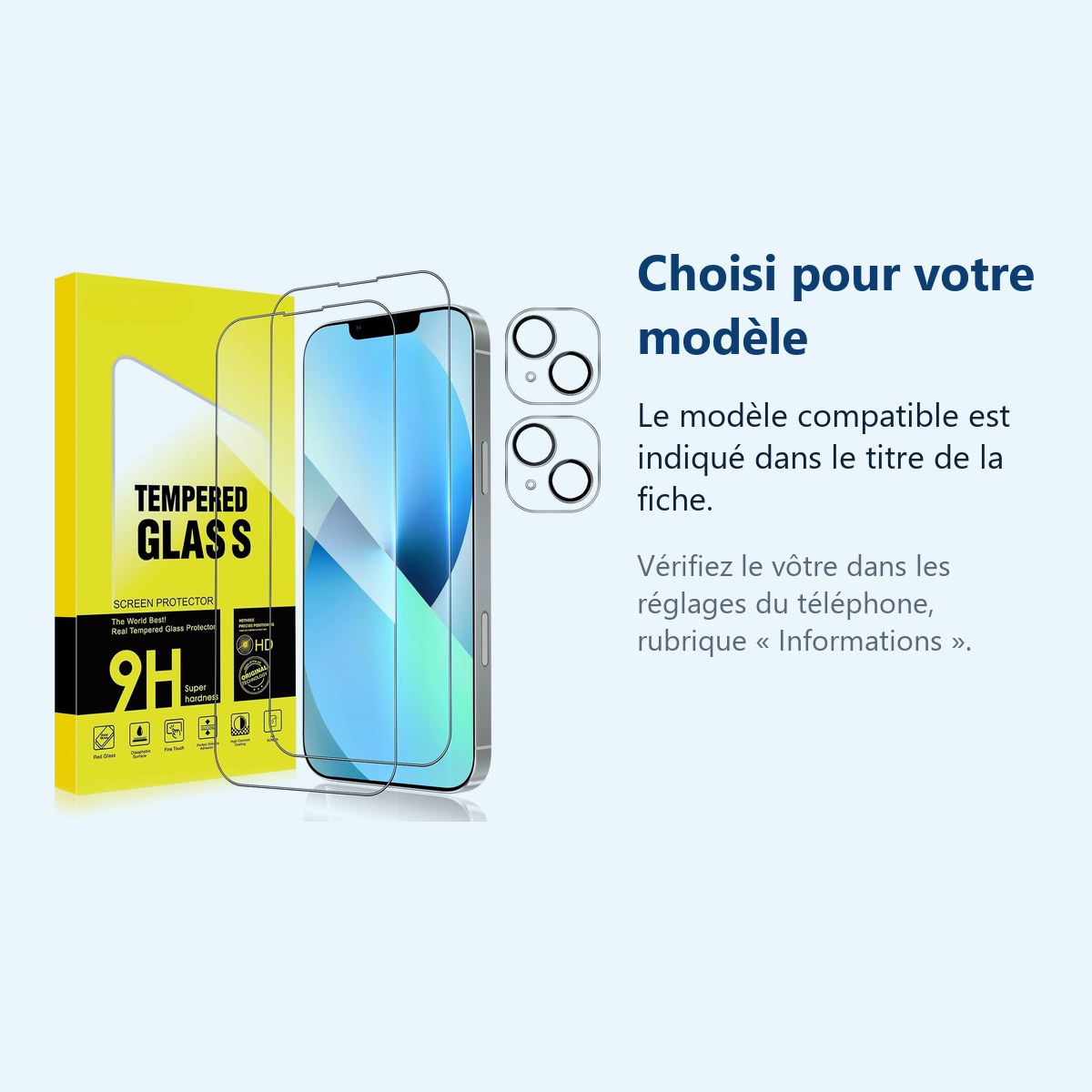 Accessoire ajusté au modèle exact – Verres Trempes et Protections Camera Arriere X2 Pour iPhone 13