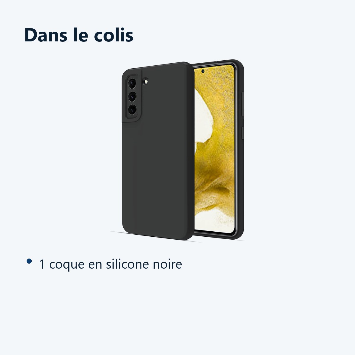 Contenu du colis – Coque Silicone Noir Pour Samsung Galaxy S22 5G
