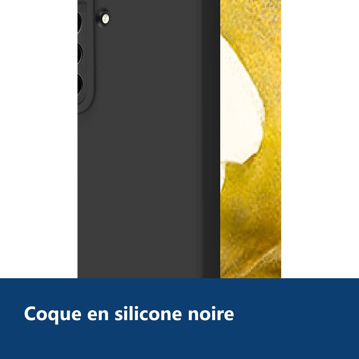 Vue de détail – Coque Silicone Noir Pour Samsung Galaxy S22 5G