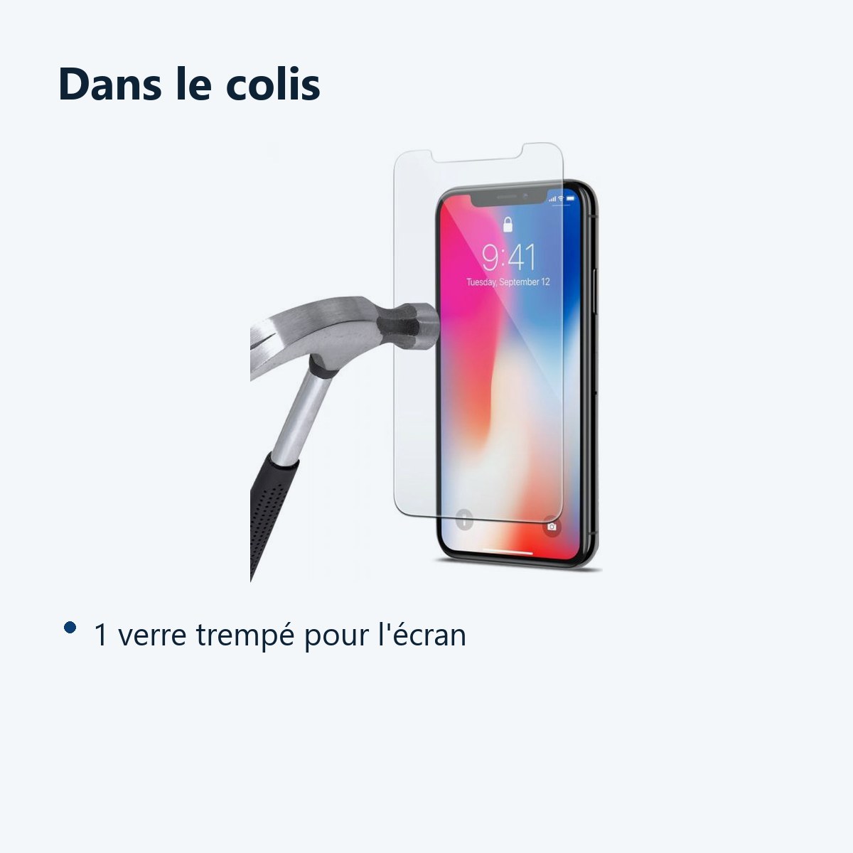 Contenu du colis – Protection écran pour iPhone X / iPhone 10, Verre Trempé Ultra Clair et Résistant Film Protecteur Décran