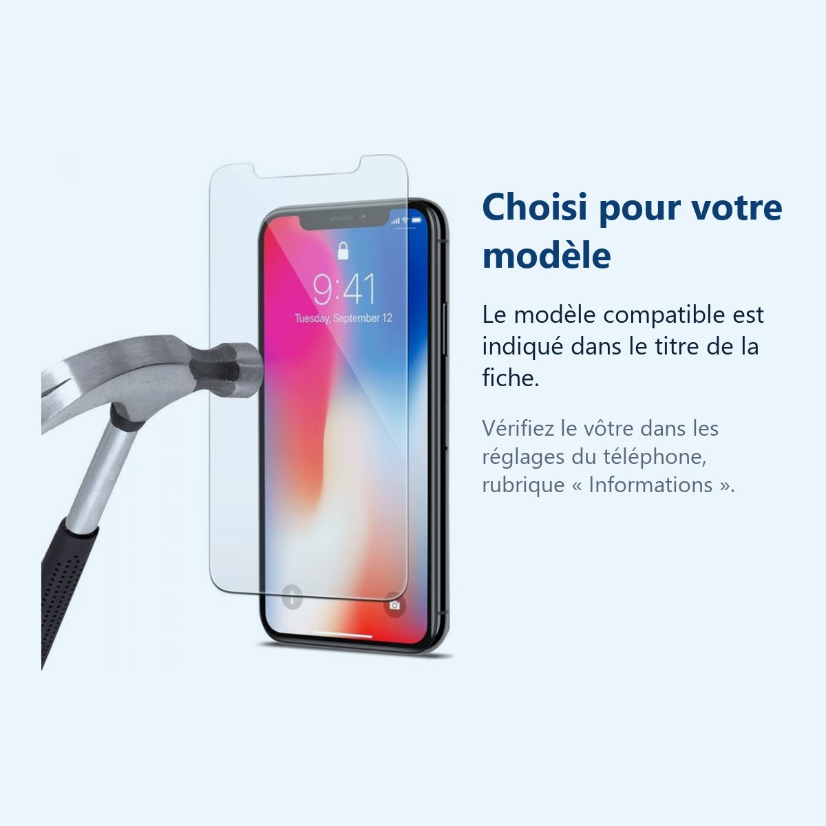 Accessoire ajusté au modèle exact – Protection écran pour iPhone X / iPhone 10, Verre Trempé Ultra Clair et Résistant Film Pr